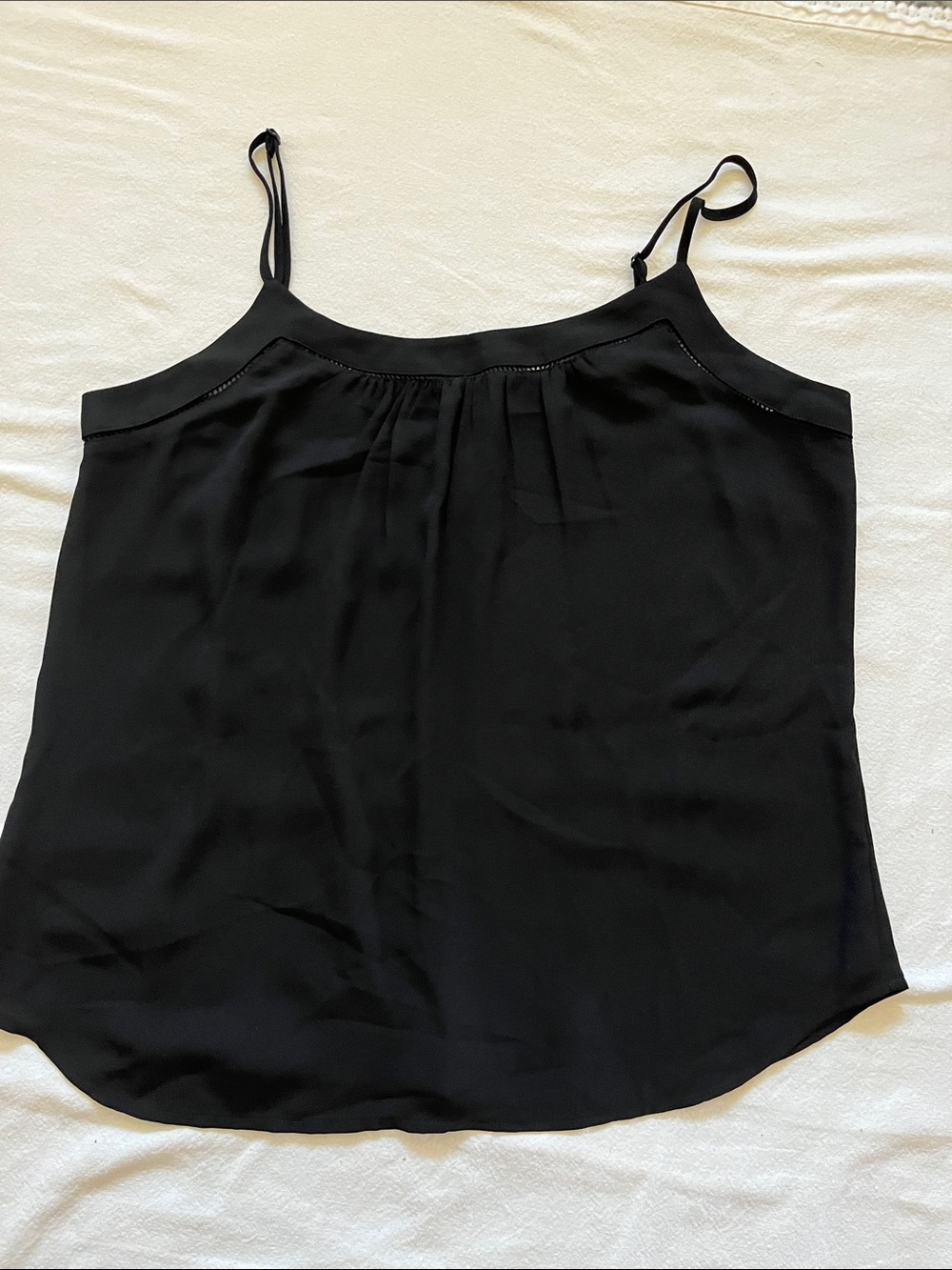 LOFT Black Spaghetti-Strap Silk Camisole